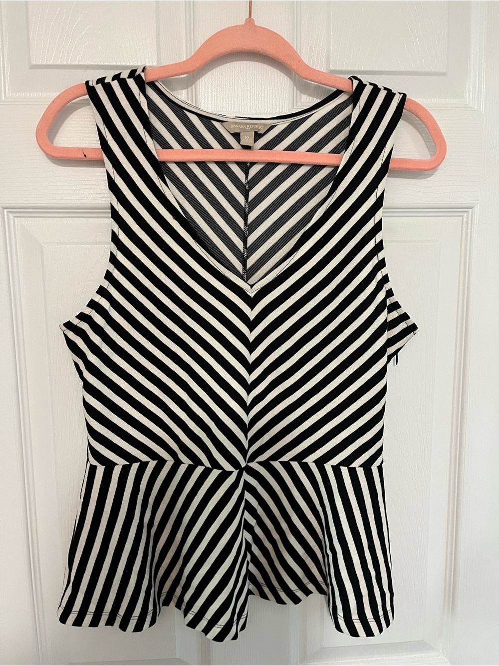 Black & White Striped Peplum top